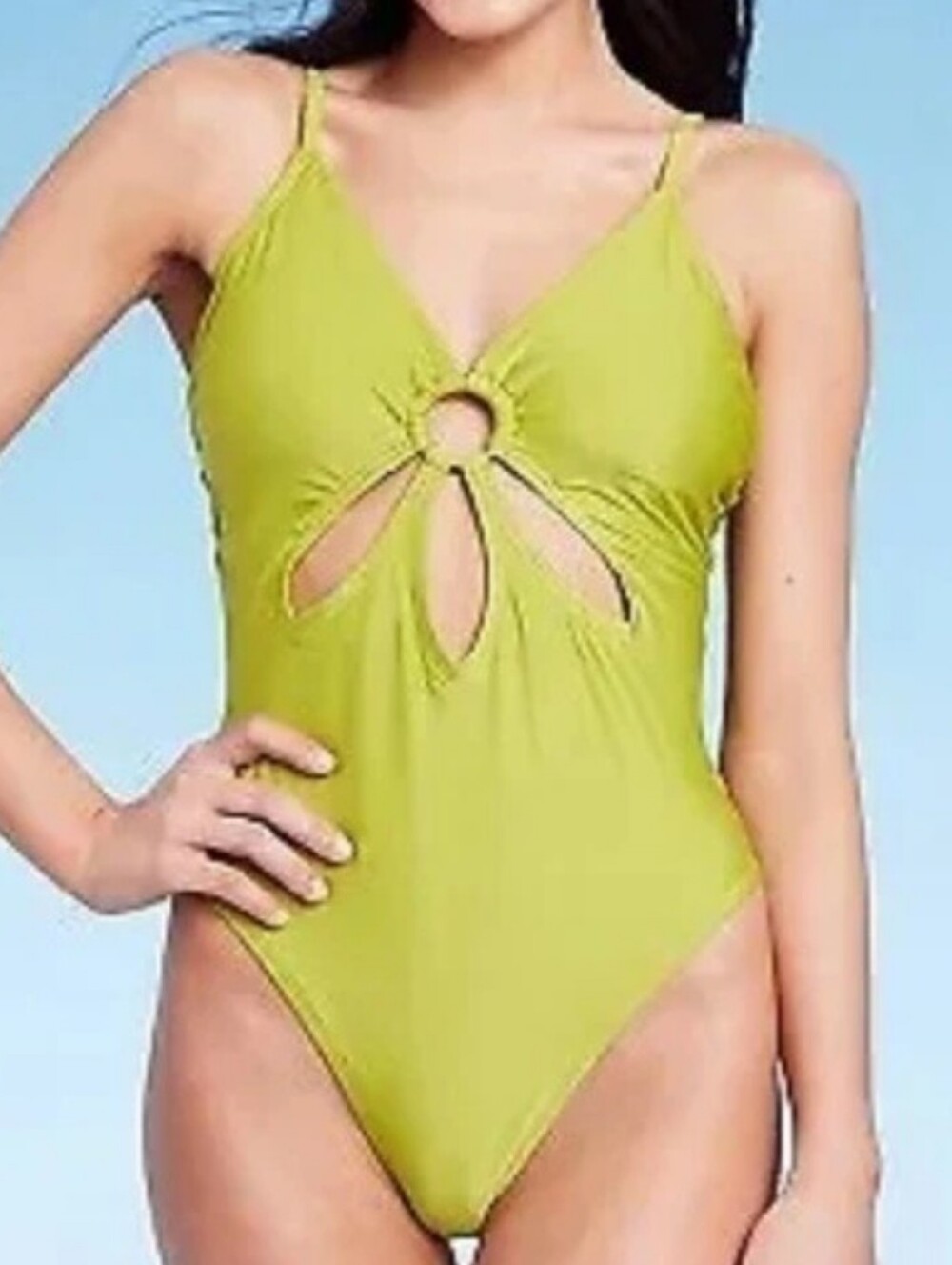 Wild Fable Green Cutout One-Piece Swimsuit